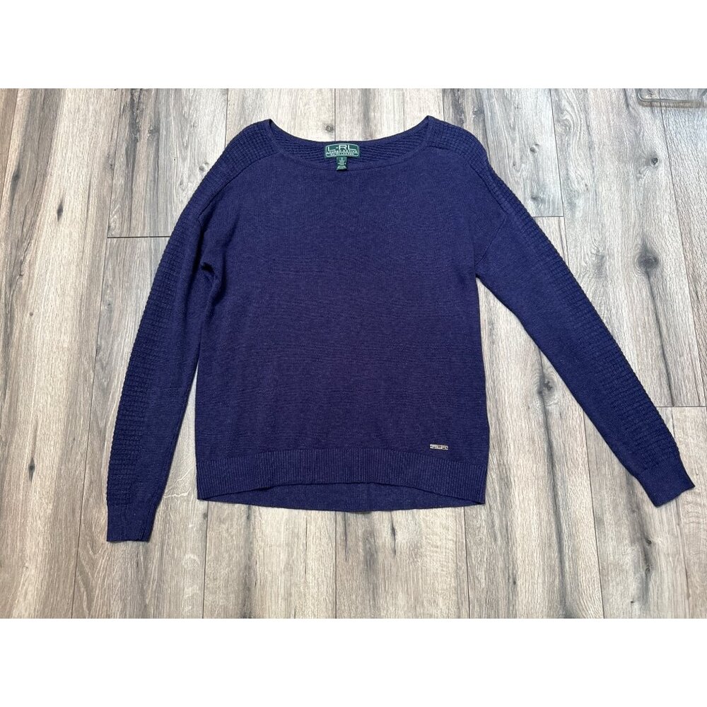 Lauren Ralph Lauren Womens Sweater Size S 45% Linen & 55% Cotton Purple